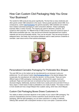 How Can Custom Cbd Packaging Help You Grow Your Business_