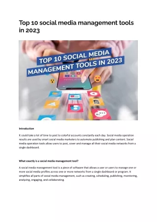 top 10 social media management tools in 2023