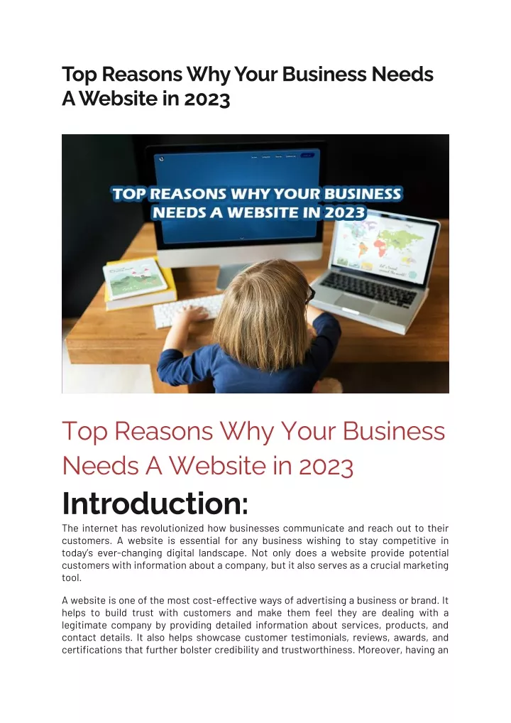 PPT - Top Reasons Why Your Business Needs A Website In 2023 PowerPoint ...