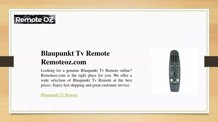 blaupunkt tv remote remoteoz com