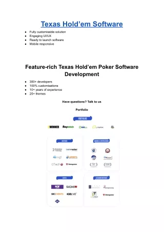 texas hold em software
