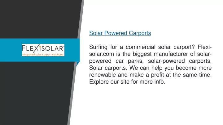 solar powered carports surfing for a commercial