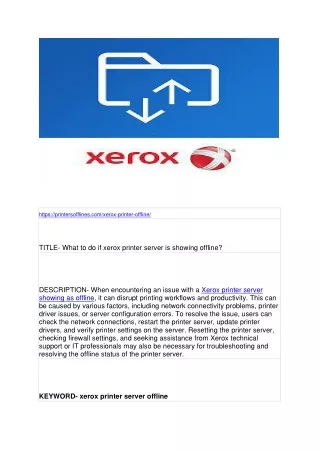 https printersofflines com xerox printer offline