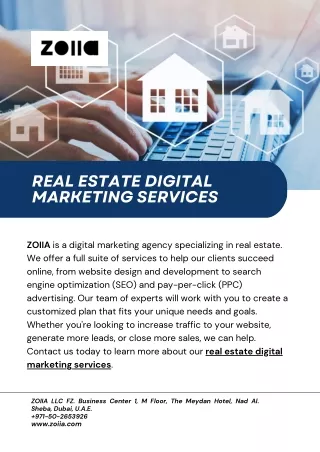 Looking For Real Estate Digital Marketing Services in Dubai? - Zoiia