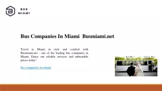 Bus Companies In Miami | Busmiami.net