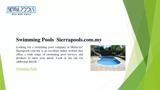 Swimming Pools  Sierrapools.com.my