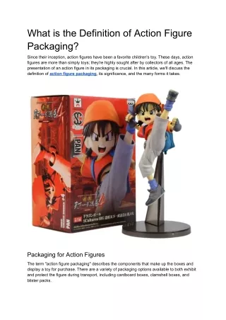 What is the Definition of Action Figure Packaging