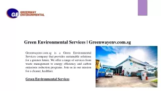 Green Environmental Services | Greenwayenv.com.sg