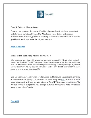 open ai detector zerogpt com