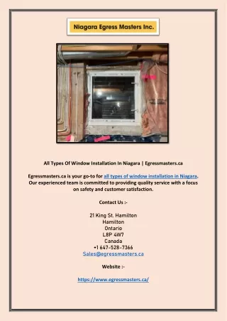 All Types Of Window Installation In Niagara