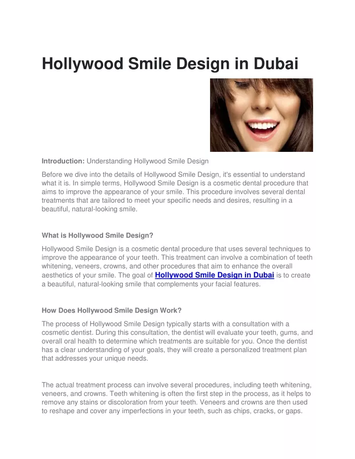 hollywood smile design in dubai