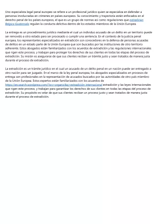 uno especialista legal penal europeo se refiere