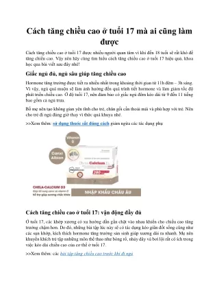 c ch t ng chi u cao tu i 17 m ai c ng l m c