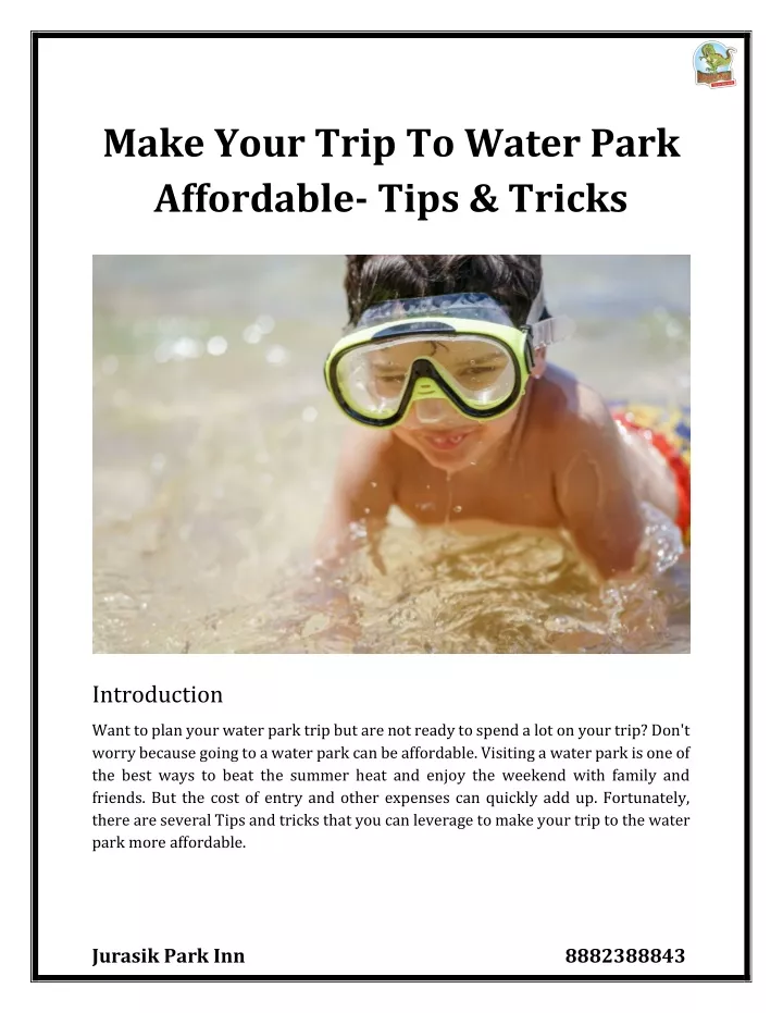 make your trip to water park affordable tips