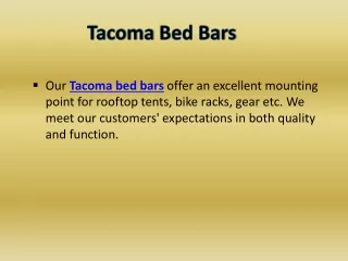 Tacoma Bed Bars