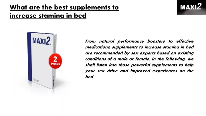 what are the best supplements to increase stamina