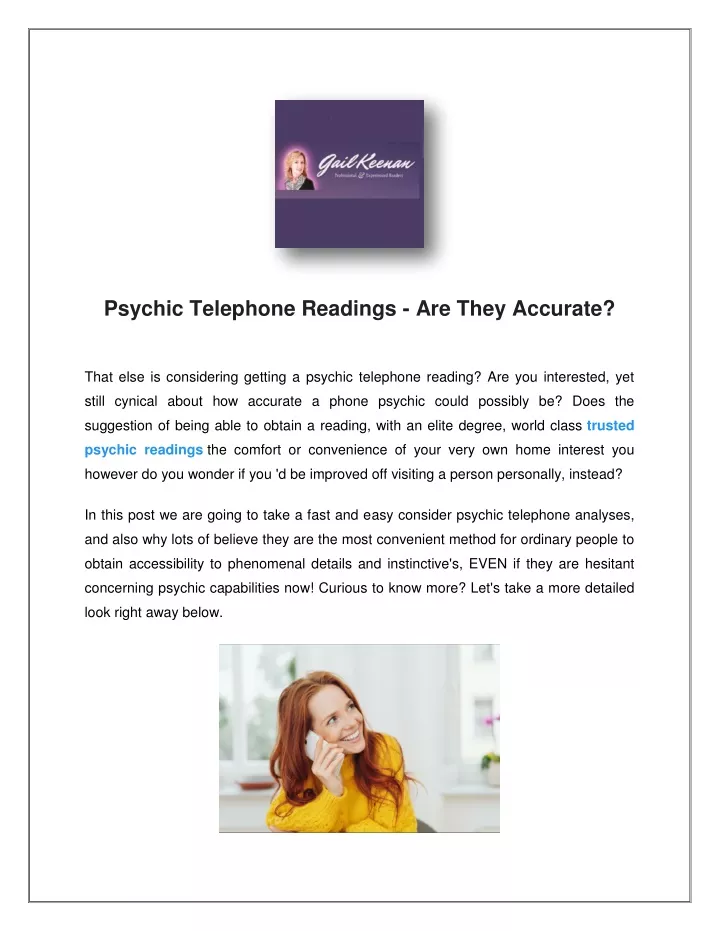 psychic telephone readings are they accurate