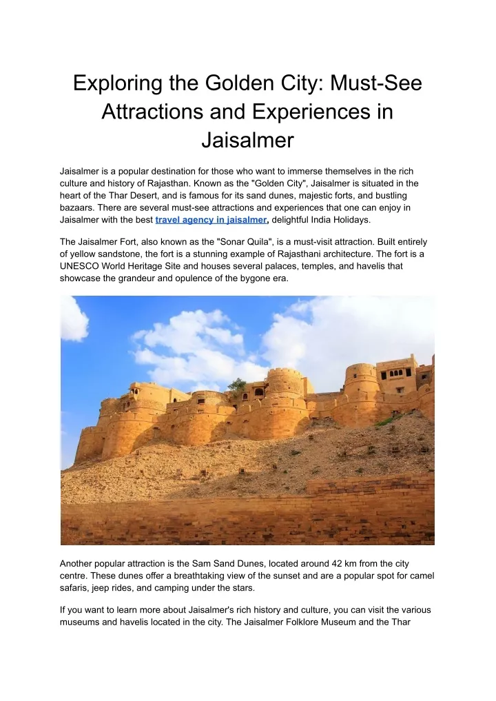 exploring the golden city must see attractions