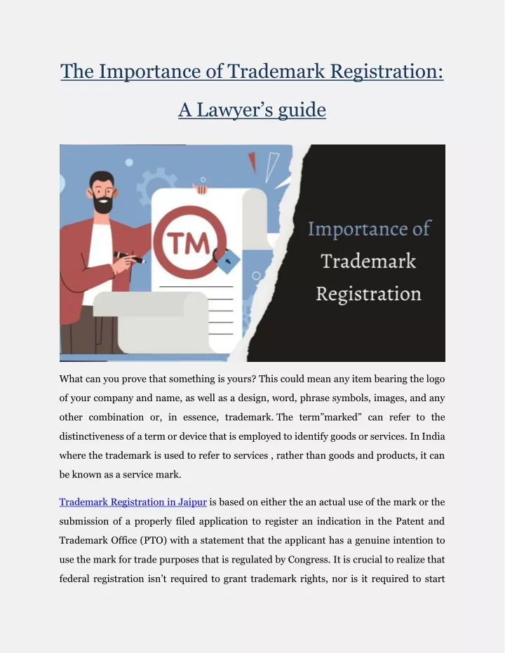 the importance of trademark registration a lawyer