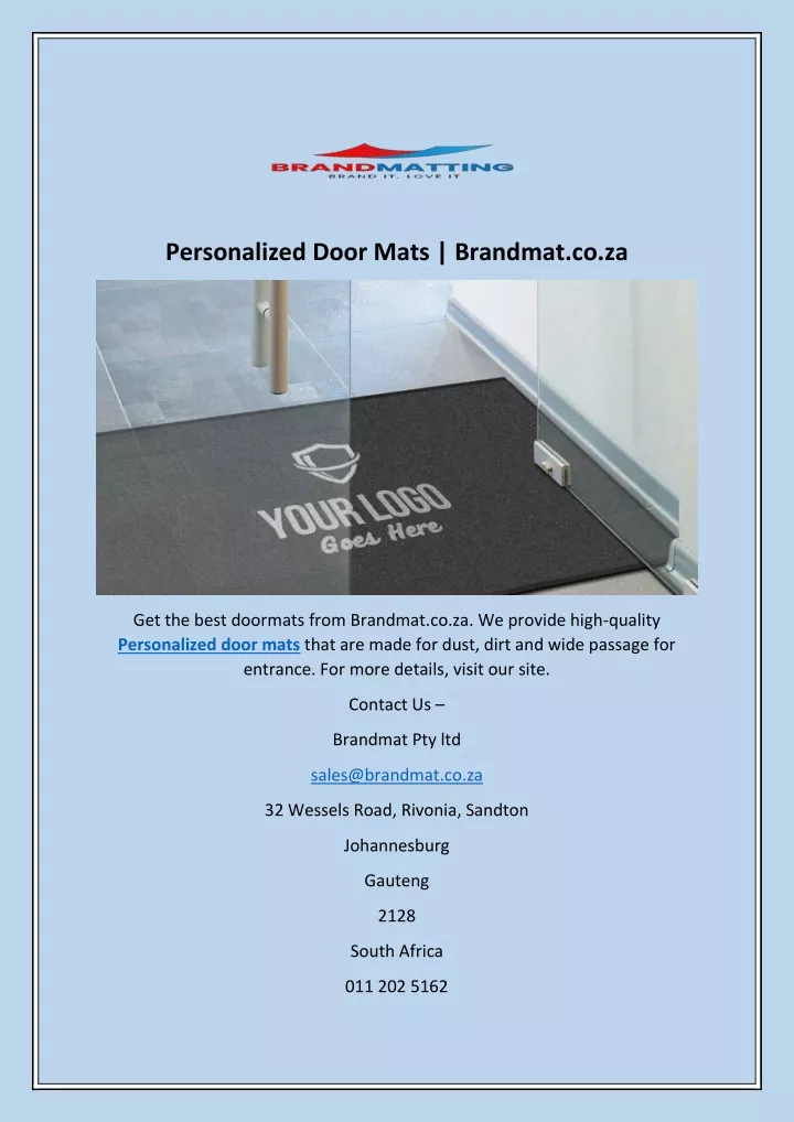 personalized door mats brandmat co za