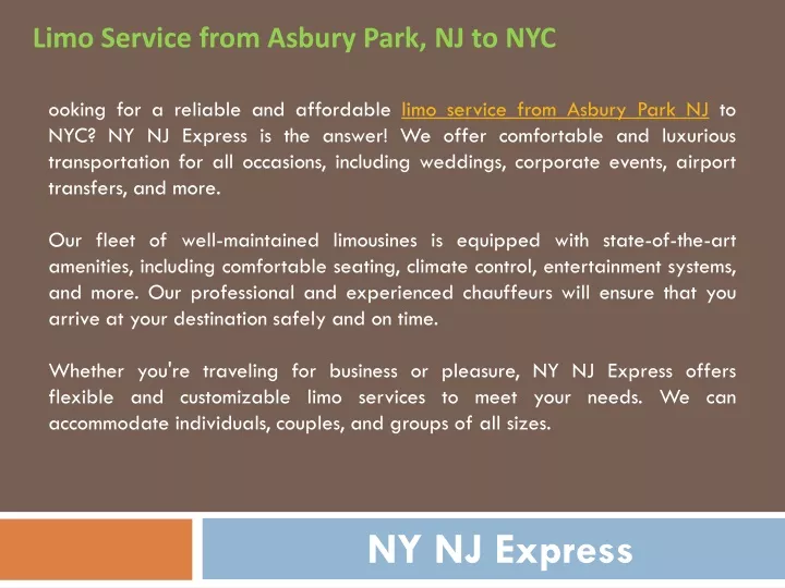 ny nj express