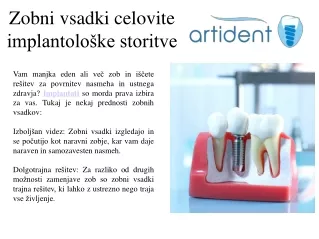 Zobni vsadki celovite implantološke storitve