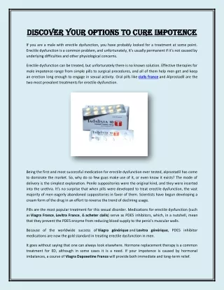 discover your options to cure impotence discover