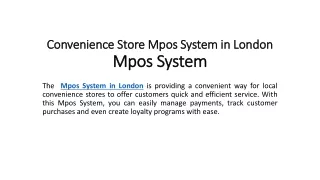 Convenience Store Mpos System in London - Mpos System