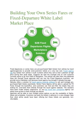 How to Build Your Own B2B Fixed-Departure White Label Website
