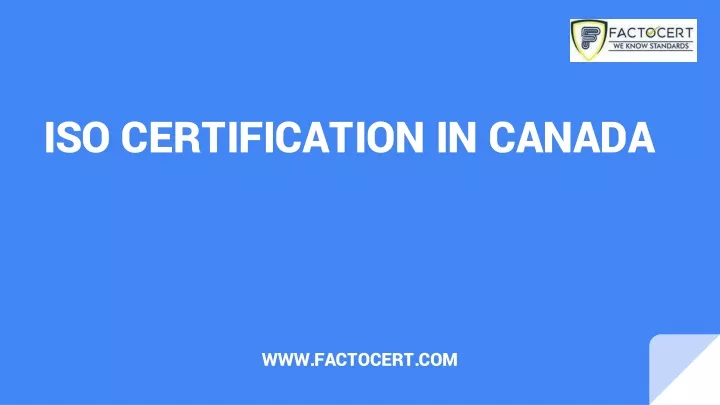 iso certification in canada