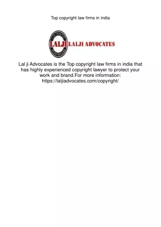 Top copyright law firms in india