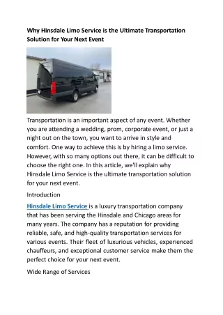 hinsdale Limo service