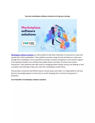 Top most marketplace software solutions to bring your startups