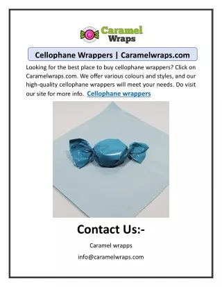 Cellophane Wrappers | Caramelwraps.com