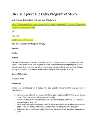 unv 103 journal 2 entry program of study