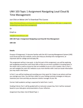 unv 103 topic 1 assignment navigating loud cloud