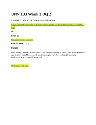 unv 103 week 1 dq 2