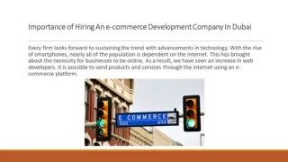 Importance of Hiring An eCommerce Development Company In Dubai