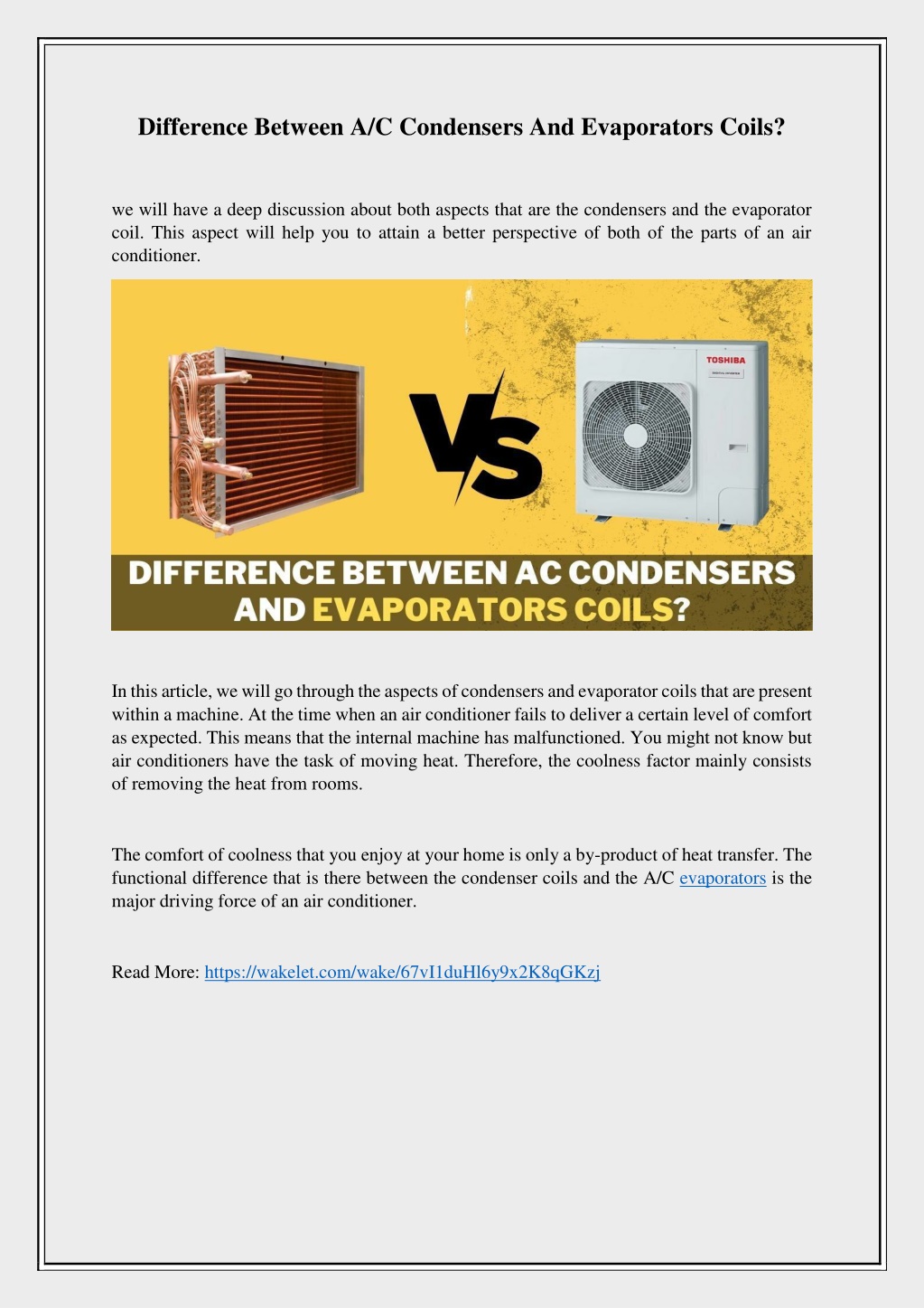PPT - Difference Between A/C Condensers And Evaporators Coils ...