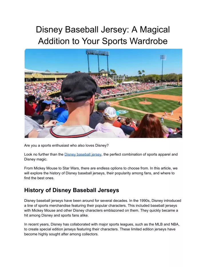 disney baseball jersey a magical addition to your