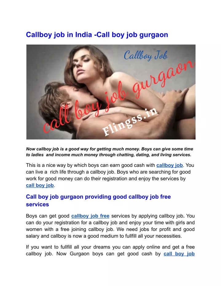 callboy job in india call boy job gurgaon