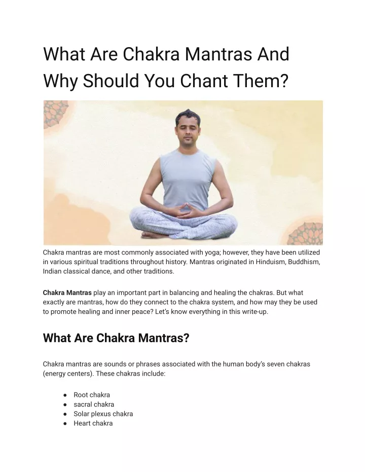 what are chakra mantras and why should you chant