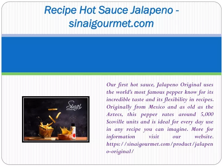 recipe hot sauce jalapeno sinaigourmet com