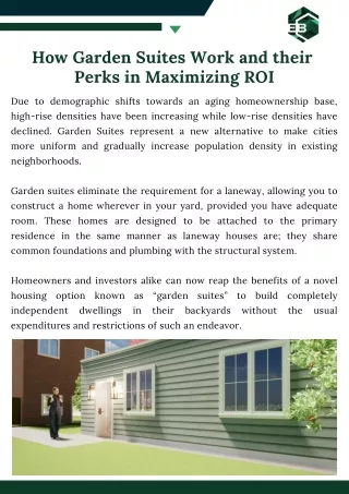 How Garden Suites Work and their Perks in Maximizing ROI