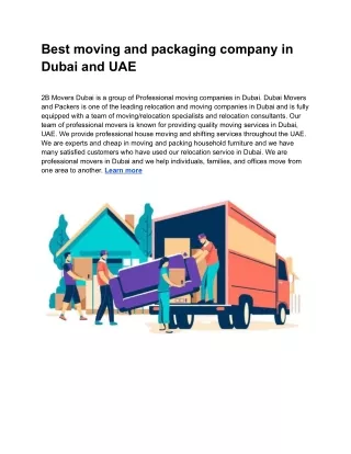Best moving and packaging company in Dubai and UAE 2