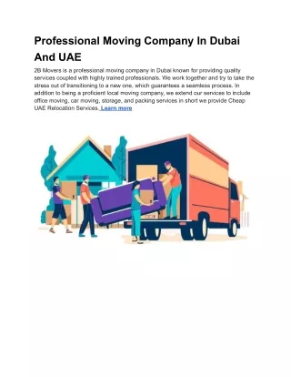 Professional Moving Company In Dubai And UAE  5