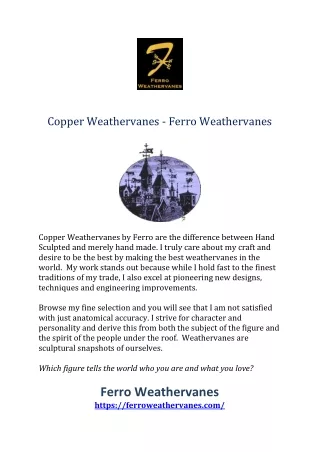 Copper Weathervanes - Ferro Weathervanes