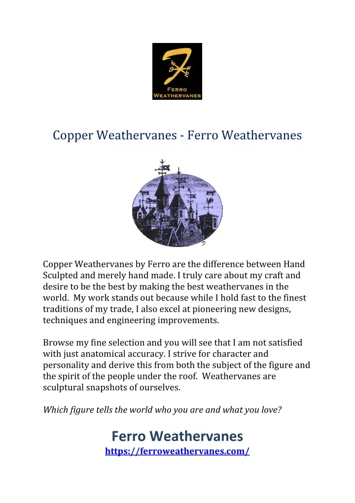 copper weathervanes ferro weathervanes