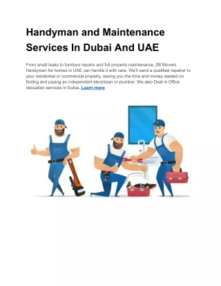 Handyman and Maintenance Services In Dubai And UAE 10