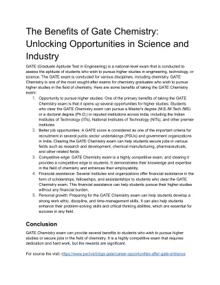 The Benefits of Gate Chemistry:Unlocking Opportunities in Science and Industry